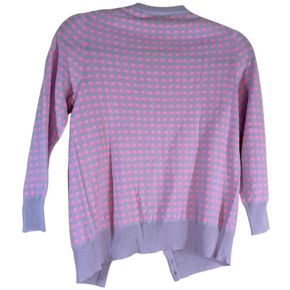 J. Crew Italian Cashmere Sweater Cardigan Women Small Purple Pink Preppy SOFT